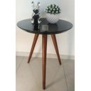 Ver imagem 2 de Mesa de canto tampo 45 cm com vidro várias cores e várias alturas - PRETA VIDRO / PE 50 CM