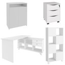 Ver imagem 1 de Conjunto Escritório Home Office 4 Peças Golden A06 Branco - Mpozenato