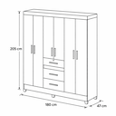 Ver imagem 4 de Guarda-Roupa Casal Itatiba 6 Portas 3 Gavetas Moval