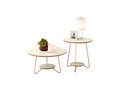Ver imagem 1 de Conjunto Mesa De Centro E Apoio Liz Off White C/ Freijó – EJ Móveis