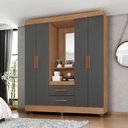 Ver imagem 5 de Guarda Roupa Casal Capela Lite Nature Cinza – Móveis Leão