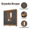 Guarda Roupa Casal Capela Lite Nature Cinza – Móveis Leão - 4