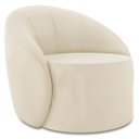 Ver imagem 2 de Poltrona Sala Decorativa Redonda 91cm Steve Veludo Bege I01 - Mpozenato