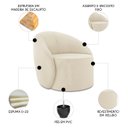 Ver imagem 3 de Poltrona Sala Decorativa Redonda 91cm Steve Veludo Bege I01 - Mpozenato