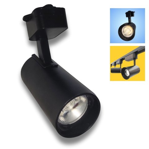 Spot de Trilho Preto Led 3000k 20w Direcionável