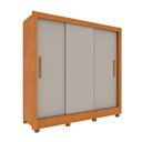 Ver imagem 2 de Guarda Roupa Casal 3 Portas Taiffa 190cm com Pés Yescasa Marrom/Cinamomo/Off White