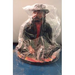 Imagem Exu Capa Preta Com Cartola Escultura Gesso Estatua 25 Cm - 3