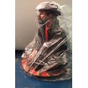 Ver imagem 4 de Imagem Exu Capa Preta Com Cartola Escultura Gesso Estatua 25 Cm