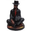 Ver imagem 1 de Imagem Exu Capa Preta Com Cartola Escultura Gesso Estatua 25 Cm