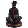 Imagem Exu Capa Preta Com Cartola Escultura Gesso Estatua 25 Cm - 1