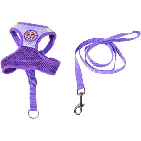 Coleira Peitoral Puppie para Cães e Gatos Tamanho M até 40kg Roxo