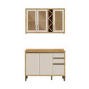 Ver imagem 3 de Cozinha Modulada Compacta 2 Peças 5 Portas e 3 Gavetas 100% MDF 120cm Barbados Espresso Móveis Bege/Amêndoa/Off-White