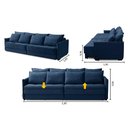 Ver imagem 2 de Sofá Cama Retrátil e Reclinável 2,30m com Molas Carol Veludo Azul Adonai Estofados