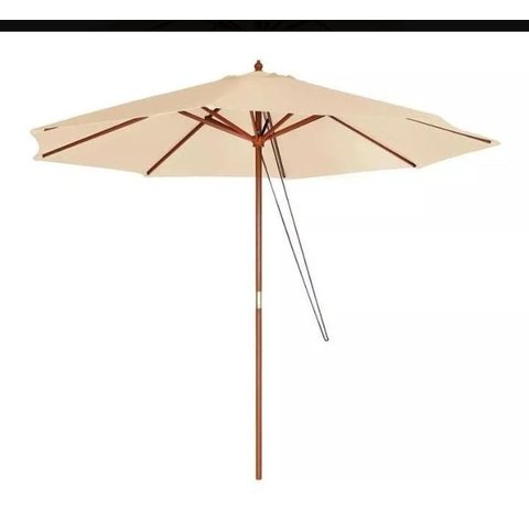 Ombrelone Guarda Sol 3 Metros De Madeira Com Base