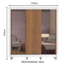 Ver imagem 3 de Guarda-Roupa Casal Madesa Lyon 3 Portas de Correr com Espelhos 2 Gavetas com Pés Branco/Rustic Cor:B