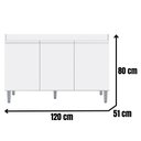 Ver imagem 3 de Balcão para Pia Manu 120 Cm Branco Ajl