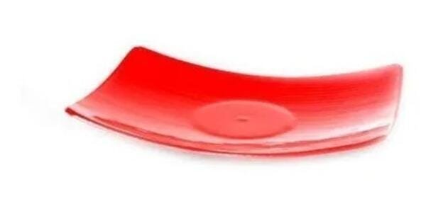 Centro De Mesa Prato Vidro Decorativo Decoração Cor Vermelho - 1