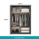 Ver imagem 5 de Guarda Roupa Solteiro 2 Portas Darvi Lux 2 Gavetas Carraro Ripado Preto Touch