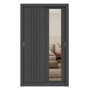 Ver imagem 3 de Guarda Roupa Solteiro 2 Portas Darvi Lux 2 Gavetas Carraro Ripado Preto Touch