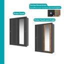 Ver imagem 4 de Guarda Roupa Solteiro 2 Portas Darvi Lux 2 Gavetas Carraro Ripado Preto Touch