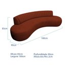 Ver imagem 3 de Sofá Orgânico 03 Lugares Sala Estar Celeste 160cm Bouclé