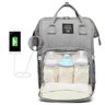 Mochila Maternidade Lequeen Cinza Usb E Necessaire - 3