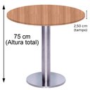 Ver imagem 5 de Mesa Beta Big Inox 75 Cm (alt) Disco Redondo Tampo Mdp Redondo 70 Cm (larg) X 2,50 Cm (alt) Noce