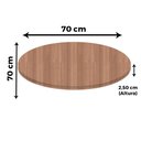 Ver imagem 4 de Mesa Beta Big Inox 75 Cm (alt) Disco Redondo Tampo Mdp Redondo 70 Cm (larg) X 2,50 Cm (alt) Noce