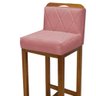 Kit 08 Banquetas Alta Jade Suede Rose Com Encosto e Aplique Para Balcão Bistrô e Base Castanho - - 4