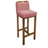 Kit 08 Banquetas Alta Jade Suede Rose Com Encosto e Aplique Para Balcão Bistrô e Base Castanho - - 2