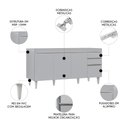 Ver imagem 3 de Balcão de Cozinha para Pia 160cm sem Tampo Arkansas Cinza Claro - Lumil