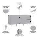 Ver imagem 3 de Balcão de Cozinha para Pia 160cm sem Tampo Arkansas Cinza Claro - Lumil