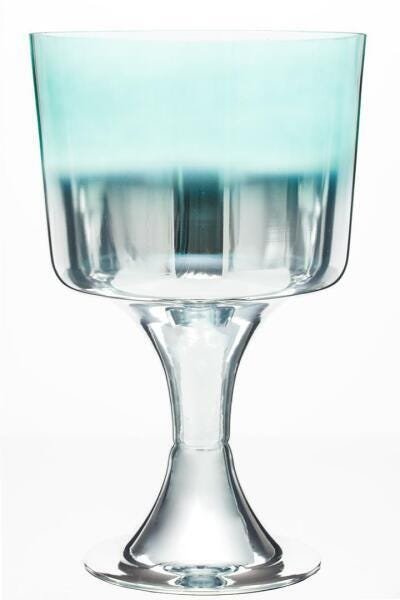 Centro de Mesa Vidro Prata/verde 36cm - 2