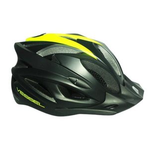 Capacete Bike Mtb Vessel Regulagem/led Preto com Amarelo