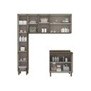 Ver imagem 5 de Lavanderia Modulada Lora 8 Portas 9 Prateleiras MDF 195cm Amadeirado