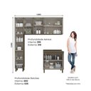Ver imagem 6 de Lavanderia Modulada Lora 8 Portas 9 Prateleiras MDF 195cm Amadeirado