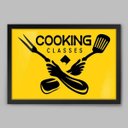 Ver imagem 1 de Quadro Cozinha Aulas de Cozinha - 60x40cm - Moldura Padrão Preto