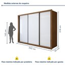 Ver imagem 3 de Guarda Roupa Casal Premium Liv 3 Portas de Correr e 6 Gavetas 242cm Yescasa Branco/Carvalho