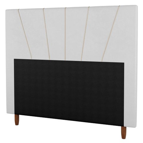 Cabeceira Cama Box Solteiro Dallas 90cm Sintético Branco - Abmaza