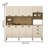 Kit de Cozinha com 9 Portas e 2 Gavetas Budapeste Vanilla - 3