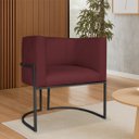 Ver imagem 1 de Poltrona Dália Luxo Moderna Estofada Design Sofisticado com Base de Ferro Preto Suede