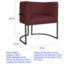 Ver imagem 3 de Poltrona Dália Luxo Moderna Estofada Design Sofisticado com Base de Ferro Preto Suede