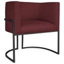 Ver imagem 5 de Poltrona Dália Luxo Moderna Estofada Design Sofisticado com Base de Ferro Preto Suede