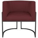 Ver imagem 2 de Poltrona Dália Luxo Moderna Estofada Design Sofisticado com Base de Ferro Preto Suede