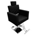 Ver imagem 2 de Cadeira Poltrona Salão de Cabeleireiro, Barbearia e Beleza Profissional Evidence Quadrada - Preto