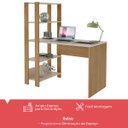 Ver imagem 3 de Mesa Escrivaninha Match 3 Prateleiras Off White/carvalho - Artely