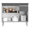 Ver imagem 3 de Balcão de Cozinha Tatiane 95cm Cinza com Tampo Mdp - Ajl Móveis