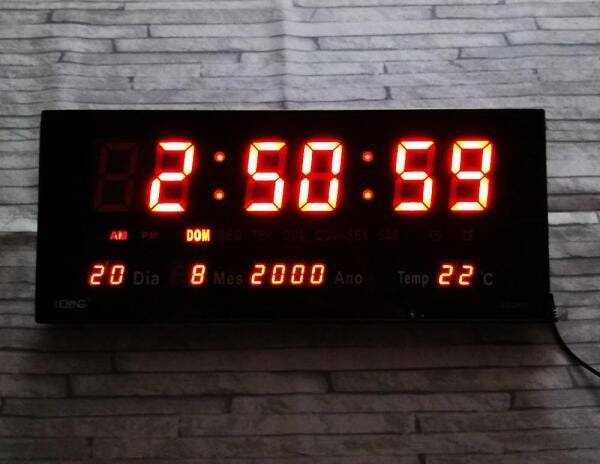 Relógio Parede Digital Termometro Calendario Lelong Le-2111 - 4