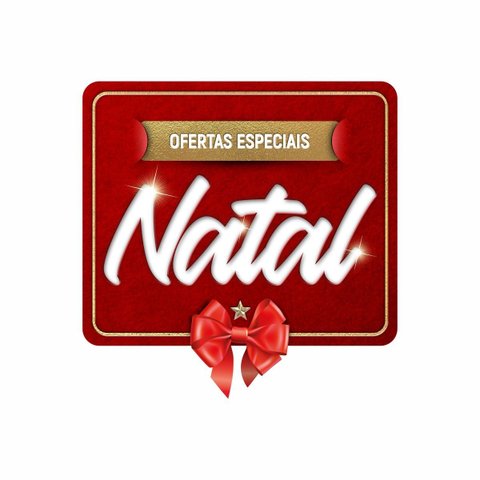 Adesivo de Vitrine Natalina | Ofertas de Natal Selo Vermelho - Modelo 13 - Brilho
