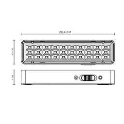 Luminária de Emergência Intelbras 30 Leds Lde 30l Recarregável Bivolt - 6